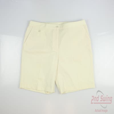 New Womens EP Pro Golf Shorts 12 Cream MSRP $80