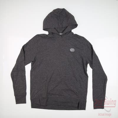 New W/ Logo Womens Peter Millar Long Sleeve Hoodie Small S Dark Gray MSRP $120