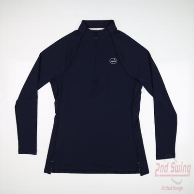 New W/ Logo Womens Peter Millar 1/4 Zip Pullover Large L Navy Blue MSRP $100