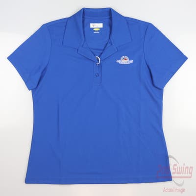 New W/ Logo Womens Greg Norman Golf Polo Large L Blue MSRP $45