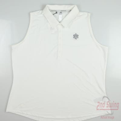 New W/ Logo Womens Adidas Golf Sleeveless Polo X-Large XL White MSRP $55