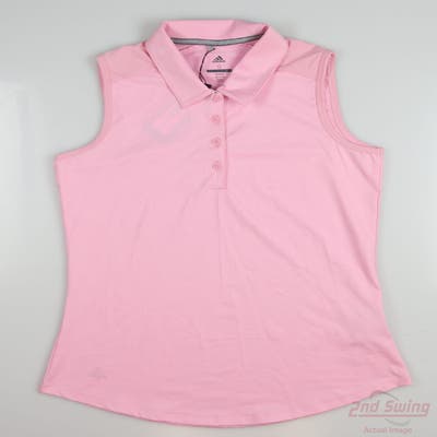 New Womens Adidas Golf Sleeveless Polo Small S Pink MSRP $55