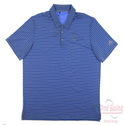 New W/ Logo Mens Adidas Golf Polo X-Large XL Blue MSRP $65