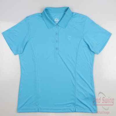 New W/ Logo Womens EP Pro Golf Polo Large L Blue MSRP $65