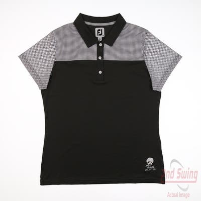 New W/ Logo Womens Footjoy Polo Large L Charcoal MSRP $85