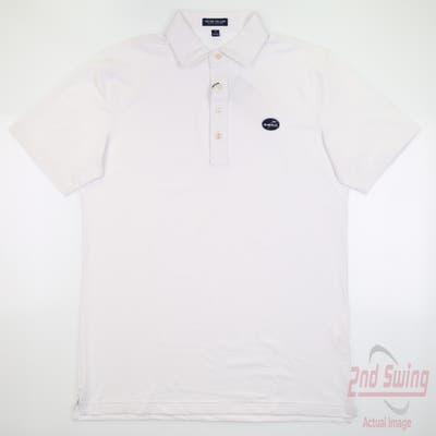 New W/ Logo Mens Peter Millar Polo X-Large XL White MSRP $100