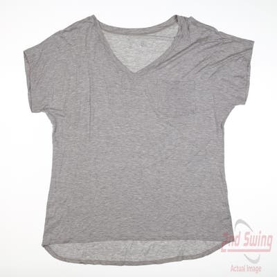 New Womens Straight Down Lotus T-Shirt Medium M Gray MSRP $45