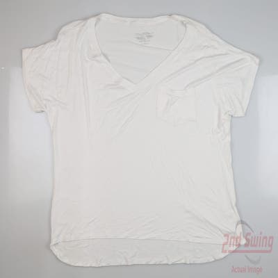 New Womens Straight Down Lotus T-Shirt Large L White MSRP $45