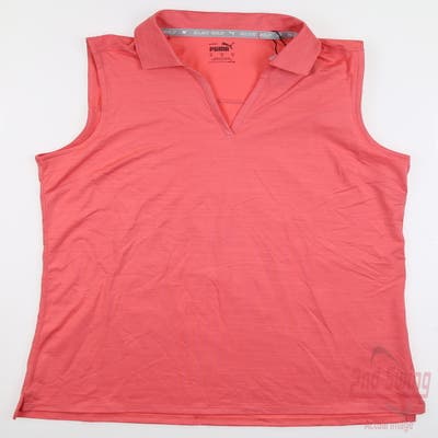 New Womens Puma Couldspun Coast Sleeveless Polo Small S Pink MSRP $70