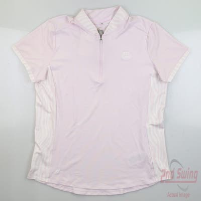 New W/ Logo Womens Adidas Golf Polo Large L Pink MSRP $65