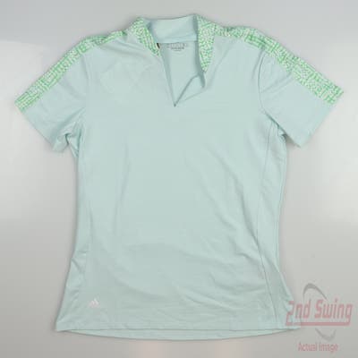 New Womens Adidas Golf Polo Medium M Green MSRP $65