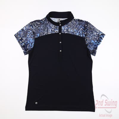 New Womens Daily Sports Polo Small S Navy Blue MSRP $100