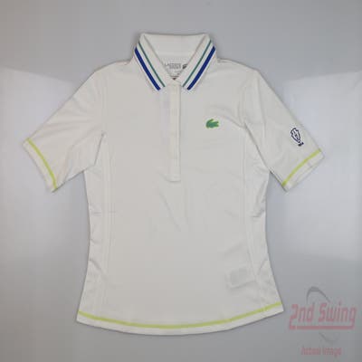 New W/ Logo Womens Lacoste Polo XX-Small XXS White MSRP $119