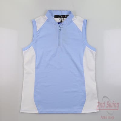 New Womens Ralph Lauren RLX Sleeveless Polo Small S Blue MSRP $90