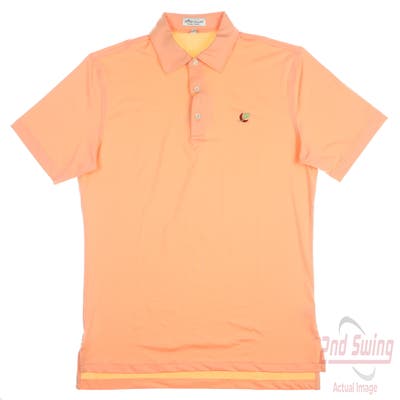 New W/ Logo Mens Peter Millar Golf Polo Small S Orange MSRP $105