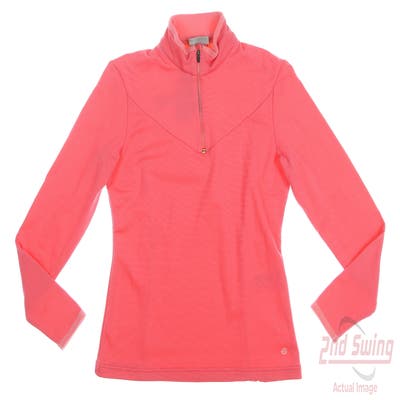 New Womens Galvin Green Destiny 1/4 Zip Pullover Small S Pink MSRP $139