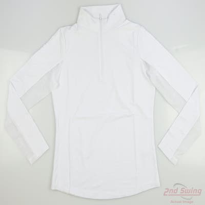 New Womens IBKUL 1/4 Zip Pullover X-Small XS White MSRP $80