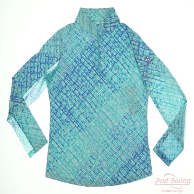 New W/ Logo Womens IBKUL 1/4 Zip Pullover Medium M Multi MSRP $80