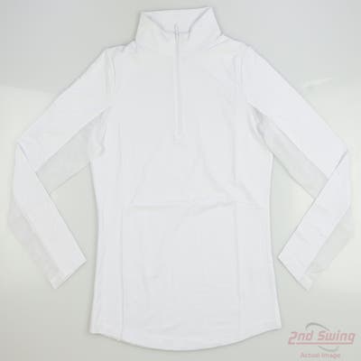 New Womens IBKUL 1/4 Zip Pullover X-Small XS White MSRP $80