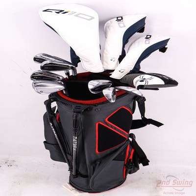 Complete Set of Men's TaylorMade QI10 Golf Clubs + Datrek Stand Bag