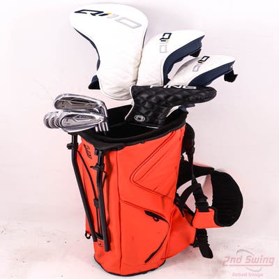 Complete Set of Men's TaylorMade Titleist Ping Golf Clubs + TaylorMade FlexTech Carry Bag - Right Handed