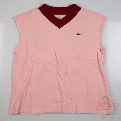 New Womens Lacoste Sleeveless Polo Medium M Pink MSRP $98