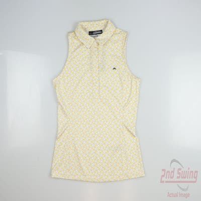 New Womens J. Lindeberg Sleeveless Polo Medium M Yellow MSRP $86