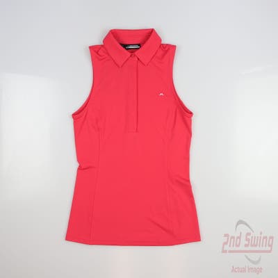 New Womens J. Lindeberg Sleeveless Polo X-Small XS Red MSRP $76