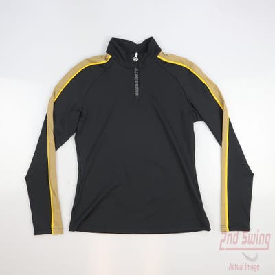 New Womens J. Lindeberg 1/4 Zip Pullover X-Small XS Black MSRP $166