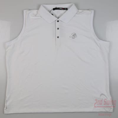 New W/ Logo Womens Ralph Lauren RLX Golf Sleeveless Polo X-Large XL White MSRP $88