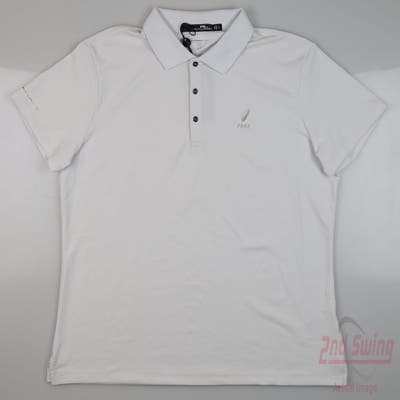 New W/ Logo Womens Ralph Lauren RLX Golf Polo Large L White MSRP $90