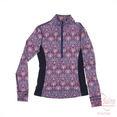 New W/ Logo Womens Greyson Nouveau Floral Halley 1/4 Zip Pullover Small S Multi MSRP $138