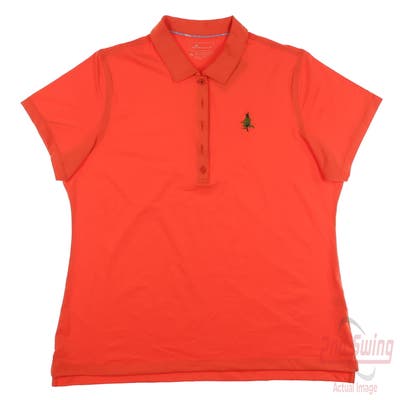 New W/ Logo Womens Peter Millar Polo X-Large XL Orange MSRP $103