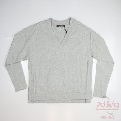 New Womens Ralph Lauren RLX Long Sleeve V-Neck Large L Gray MSRP $150