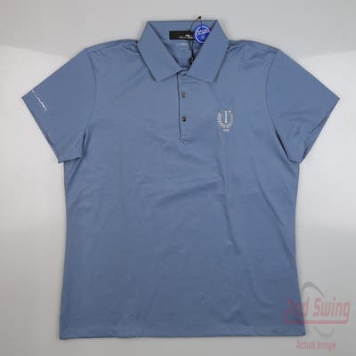 New W/ Logo Womens Ralph Lauren RLX Golf Polo Medium M Blue MSRP $95