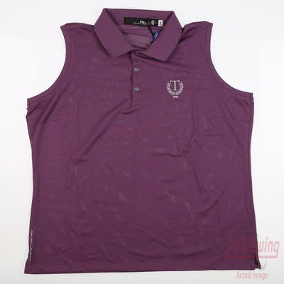 New W/ Logo Womens Ralph Lauren RLX Golf Sleeveless Polo Large L Purple MSRP $88