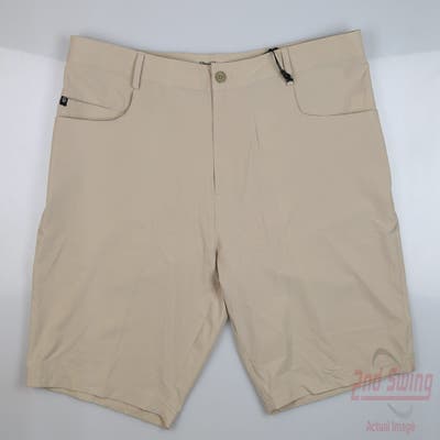 New Mens Straight Down Shorts 40 Khaki MSRP $80