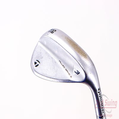 TaylorMade Milled Grind 3 Raw Chrome Wedge Lob LW 58° 11 Deg Bounce FST KBS Tour C-Taper Steel Stiff Right Handed 35.5in