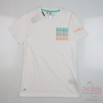 New W/ Logo Womens Adidas T-Shirt Medium M White MSRP $37