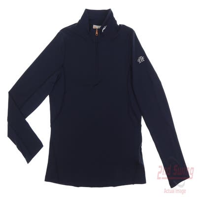 New W/ Logo Womens KJUS 1/2 Zip Pullover Medium M Blue MSRP $100