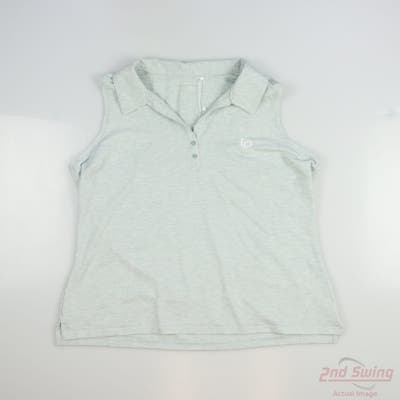 New W/ Logo Womens Travis Mathew Sleeveless Polo X-Small XS Light Grey MSRP $85