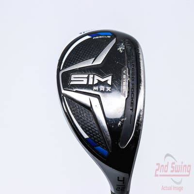 TaylorMade SIM MAX Hybrid 4 Hybrid 22° PX HZRDUS Smoke Black 80 Graphite Stiff Right Handed 40.0in