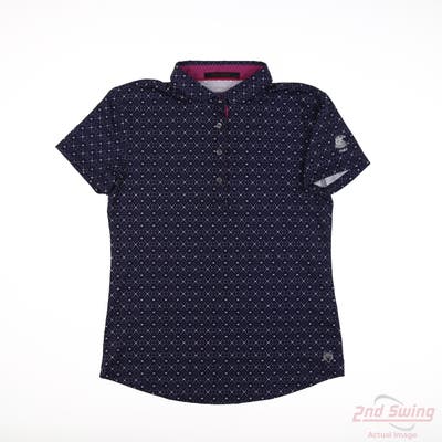 New W/ Logo Womens Greyson Polo X-Small XS Navy Blue MSRP $98