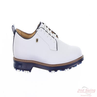 New Mens Golf Shoe Footjoy Premiere Medium 9 White/Blue MSRP $220 54396