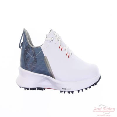 New Mens Golf Shoe Footjoy 2023 FJ Fuel Medium 13 White/Blue MSRP $130 55441