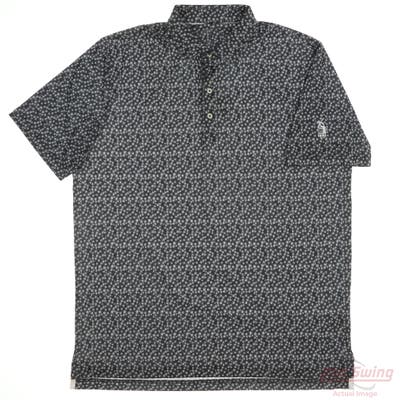 New W/ Logo Mens Johnnie-O Polo X-Large XL Black MSRP $98