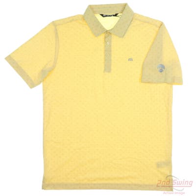 New W/ Logo Mens Travis Mathew Polo Medium M Yellow MSRP $100