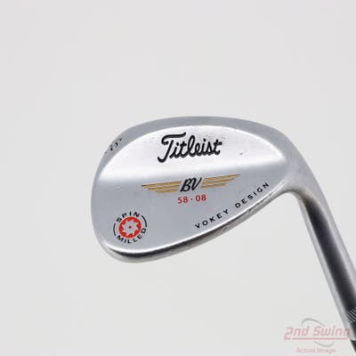 Titleist 2009 Vokey Spin Milled Chrome Wedge Lob LW 58° 8 Deg Bounce True Temper Dynamic Gold S200 Steel Stiff Right Handed 35.0in