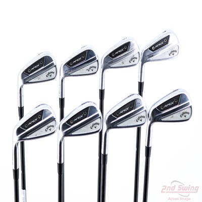 Callaway Apex Pro 24 Iron Set 4-PW AW Mitsubishi MMT 95 Graphite Stiff Left Handed 38.25in