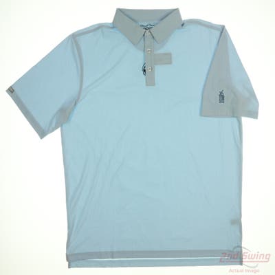 New W/ Logo Mens Straight Down Polo XX-Large XXL Blue MSRP $98